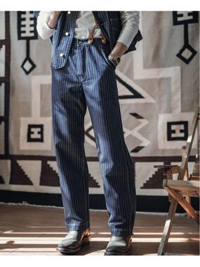 Non Stock W30 1920s Overall Wabash Railway Indigo Denim Work Pants 100%Cotton S